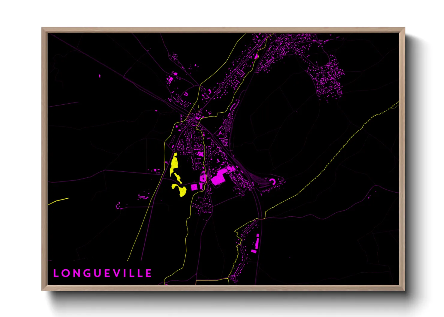 Une affiche de carte sur Longueville