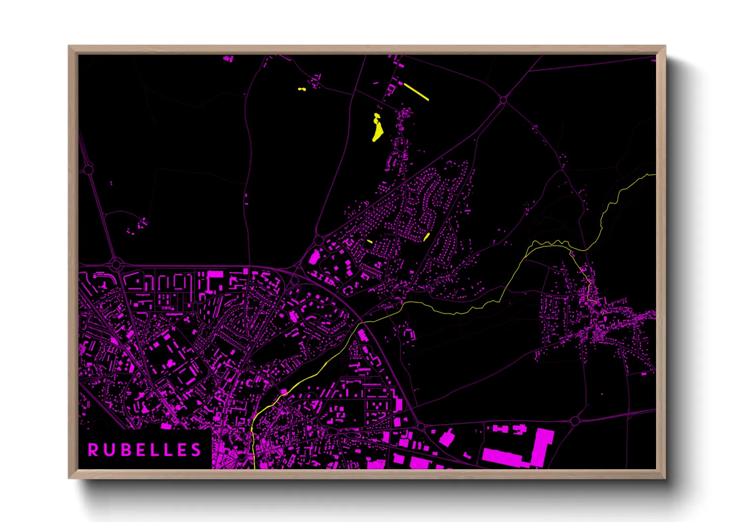 Une affiche de carte sur Rubelles