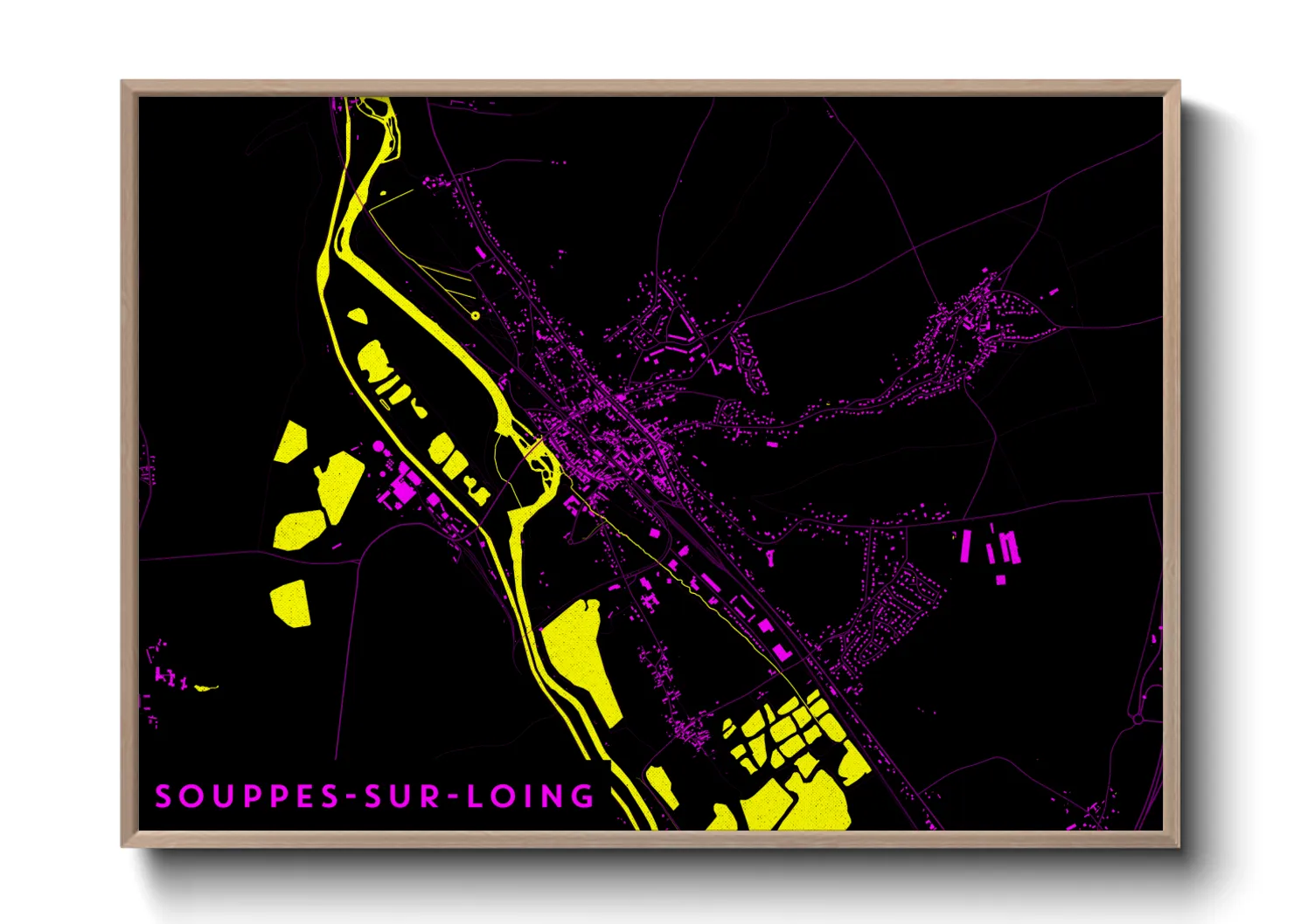 Une affiche de carte sur Souppes-sur-Loing