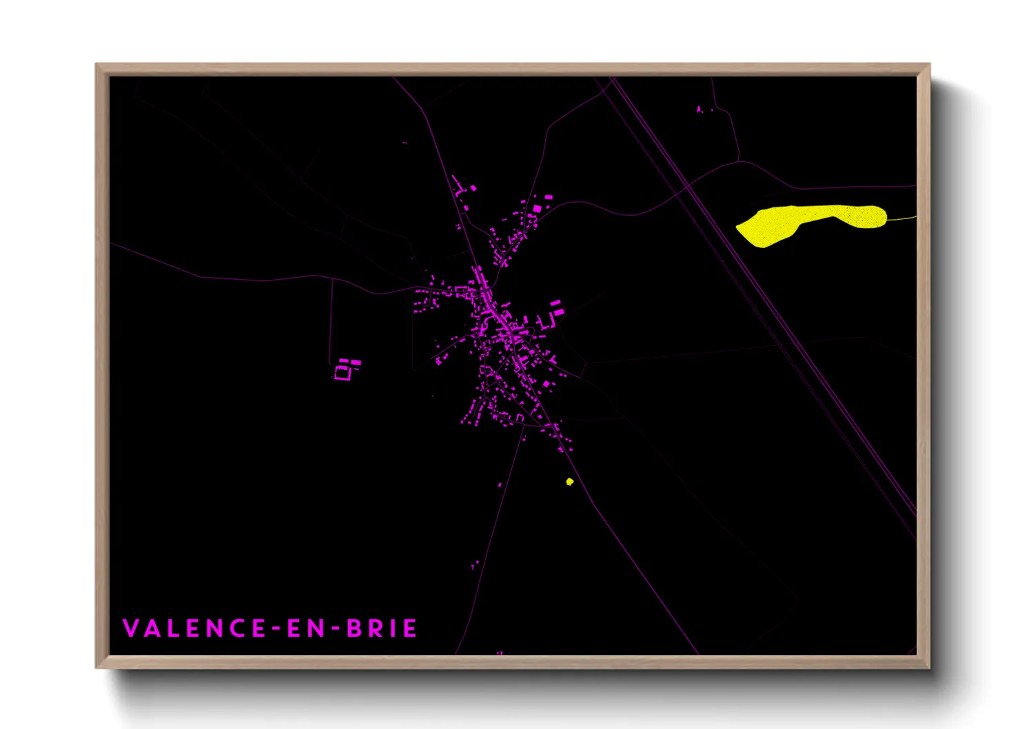 Une affiche de carte sur Valence-en-Brie