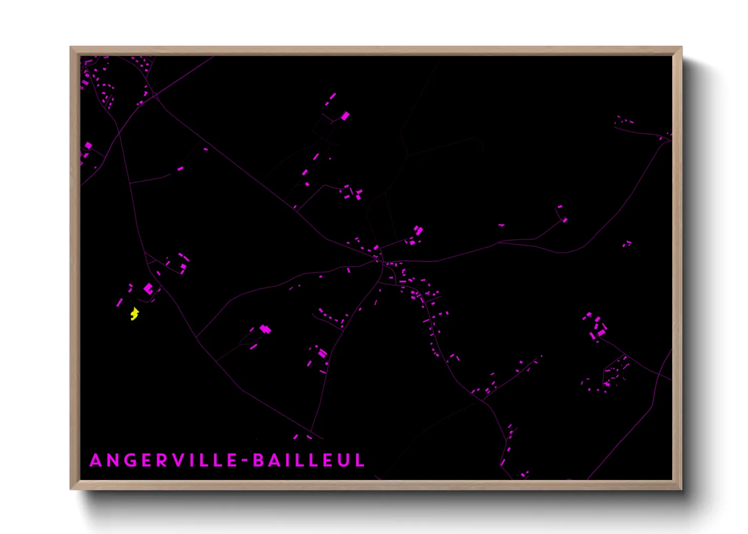 Une affiche de carte sur Angerville-Bailleul