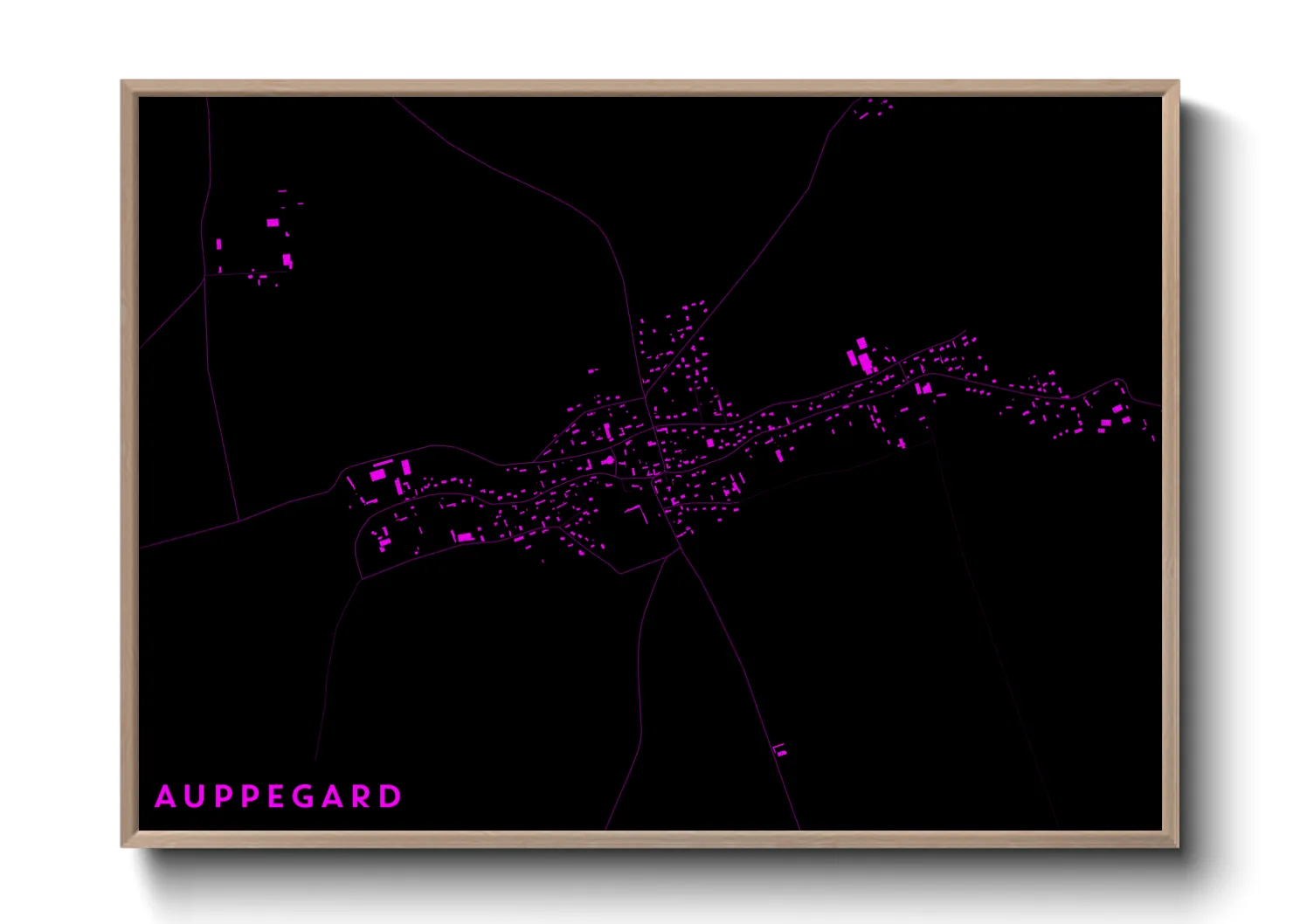 Une affiche de carte sur Auppegard