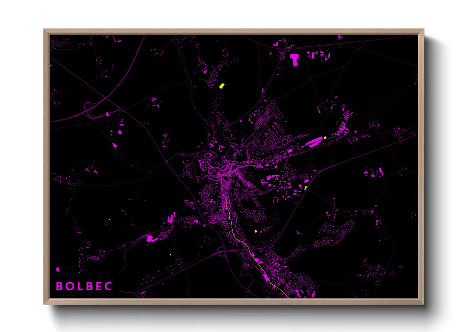 Une affiche de carte sur Bolbec