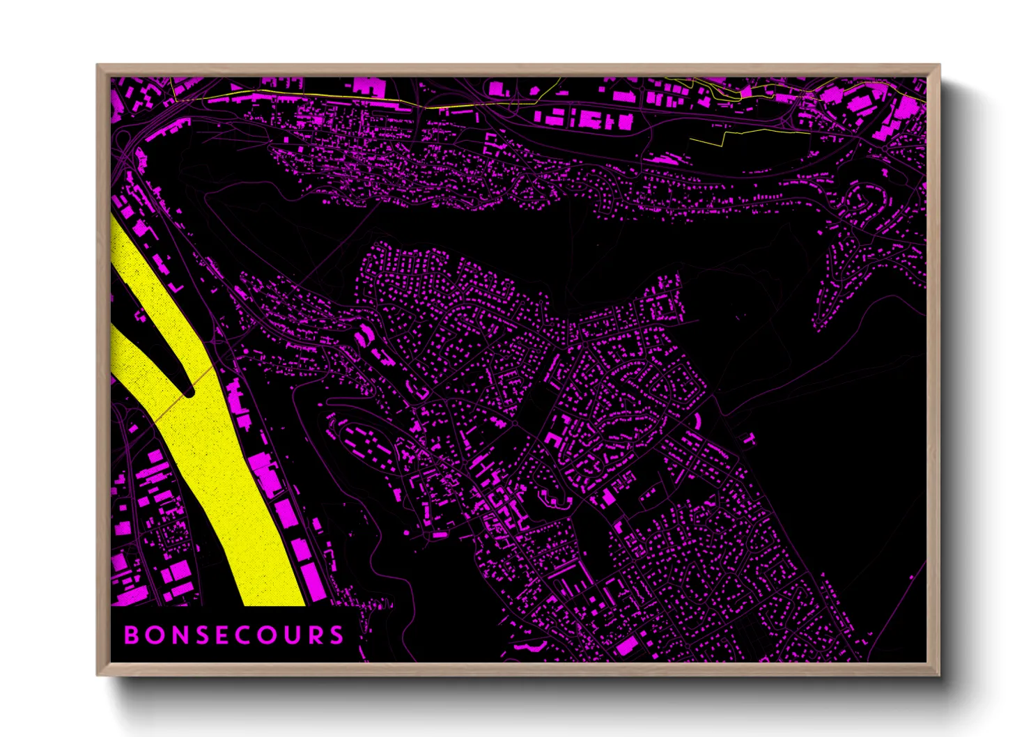 Une affiche de carte sur Bonsecours