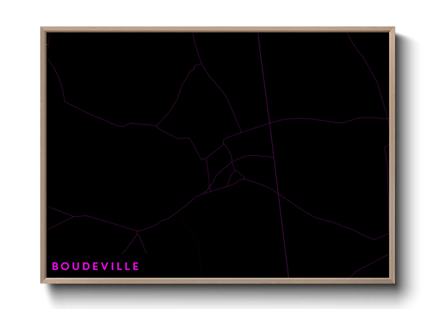 Une affiche de carte sur Boudeville