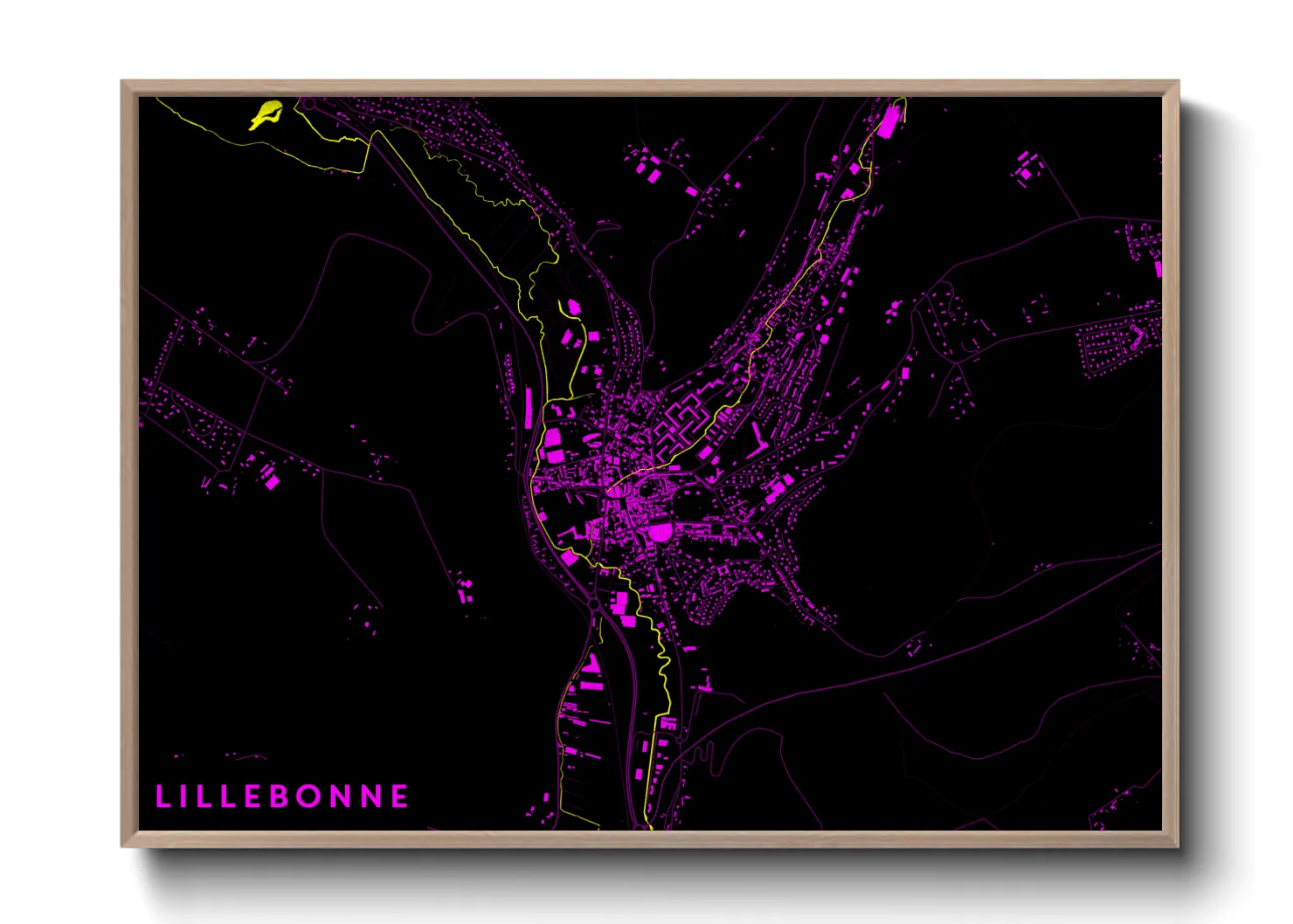 Une affiche de carte sur Lillebonne