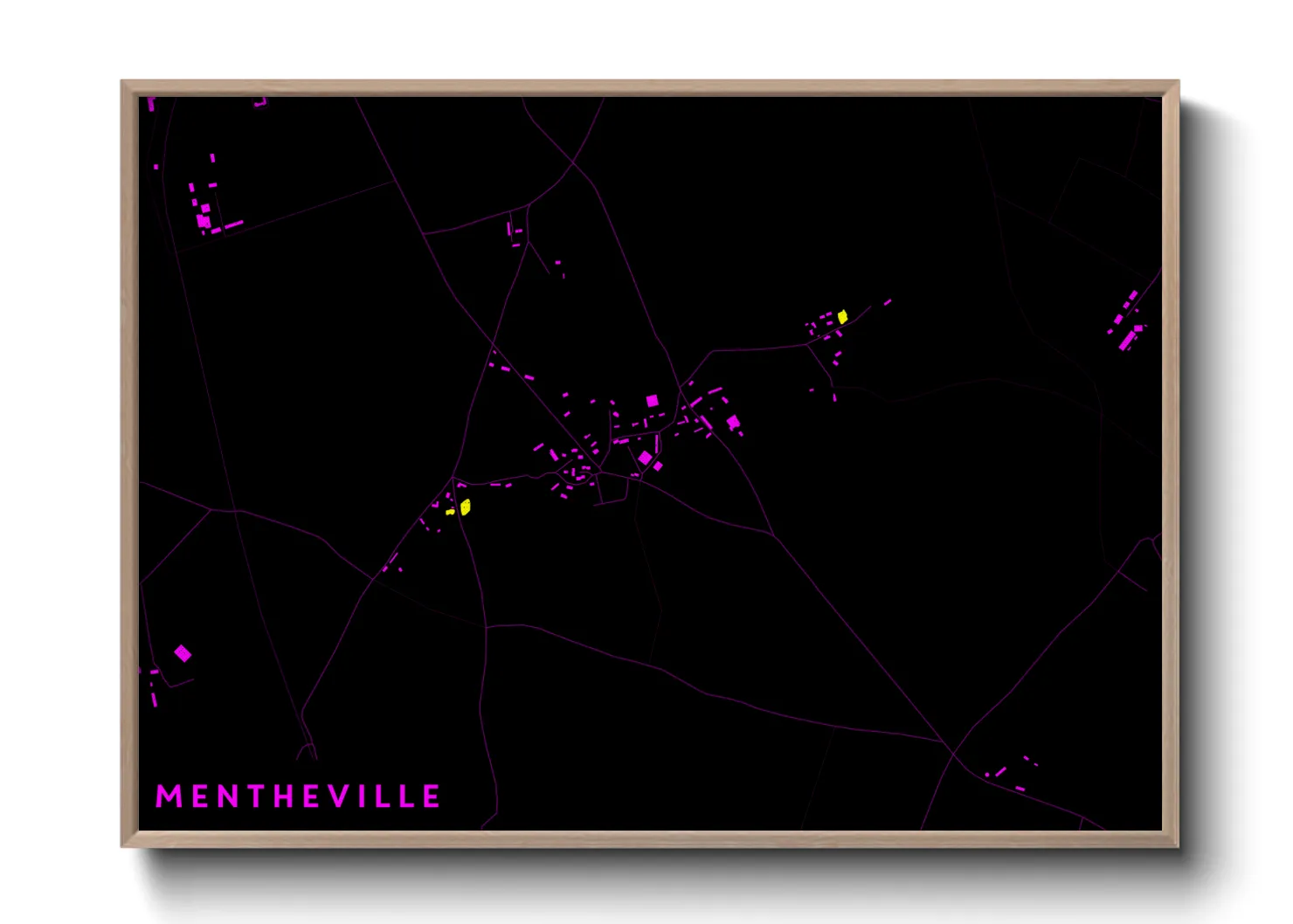 Une affiche de carte sur Mentheville