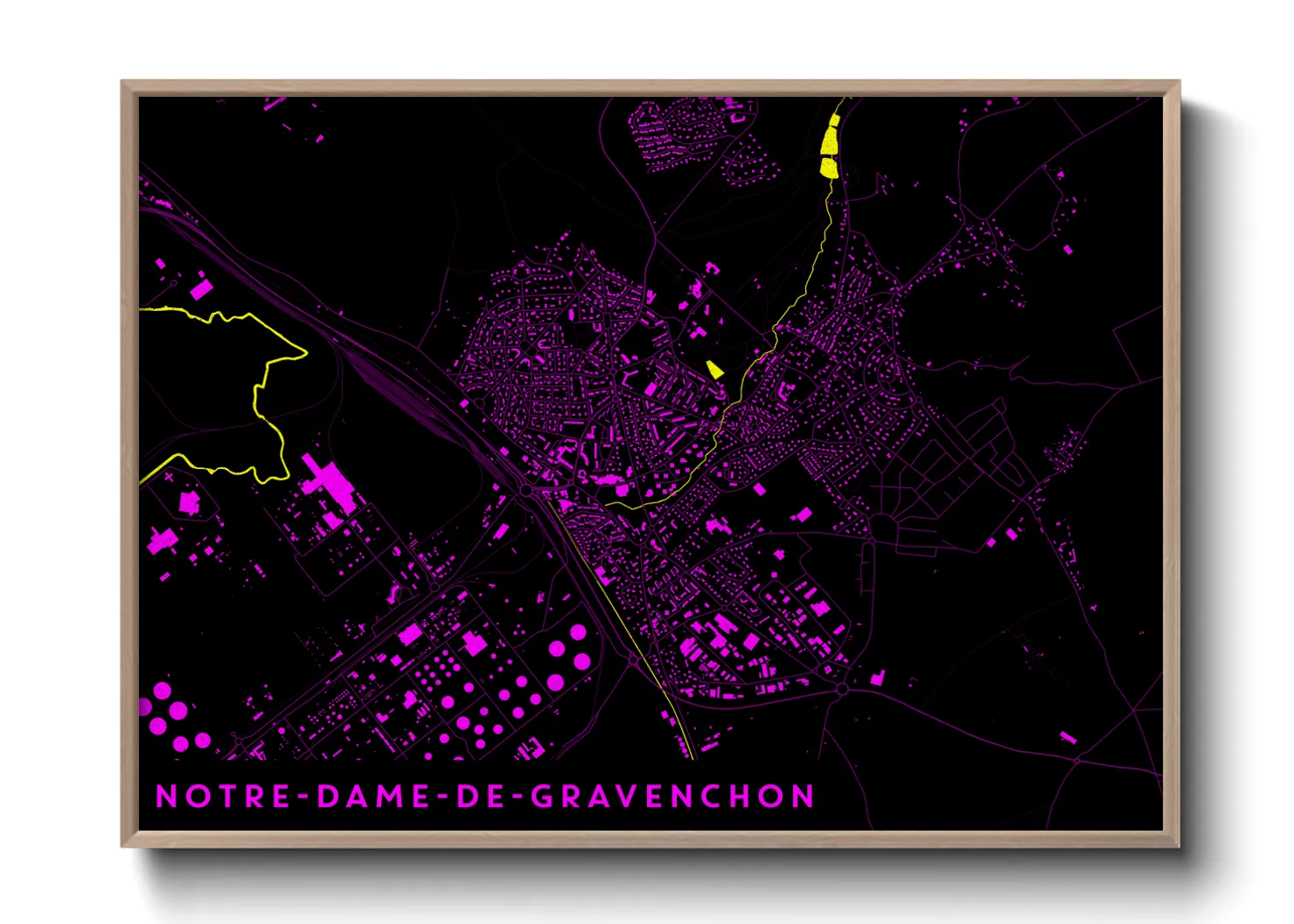 Une affiche de carte sur Notre-Dame-de-Gravenchon