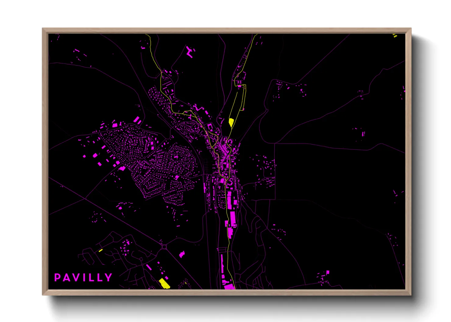 Une affiche de carte sur Pavilly