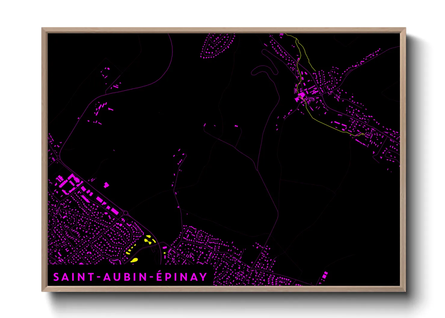Une affiche de carte sur Saint-Aubin-Épinay