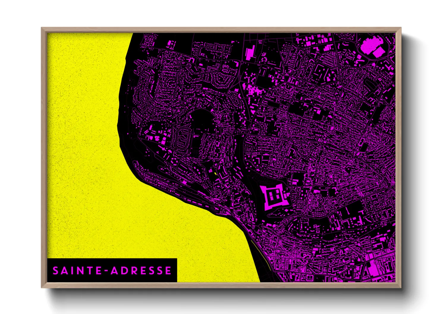 Une affiche de carte sur Sainte-Adresse