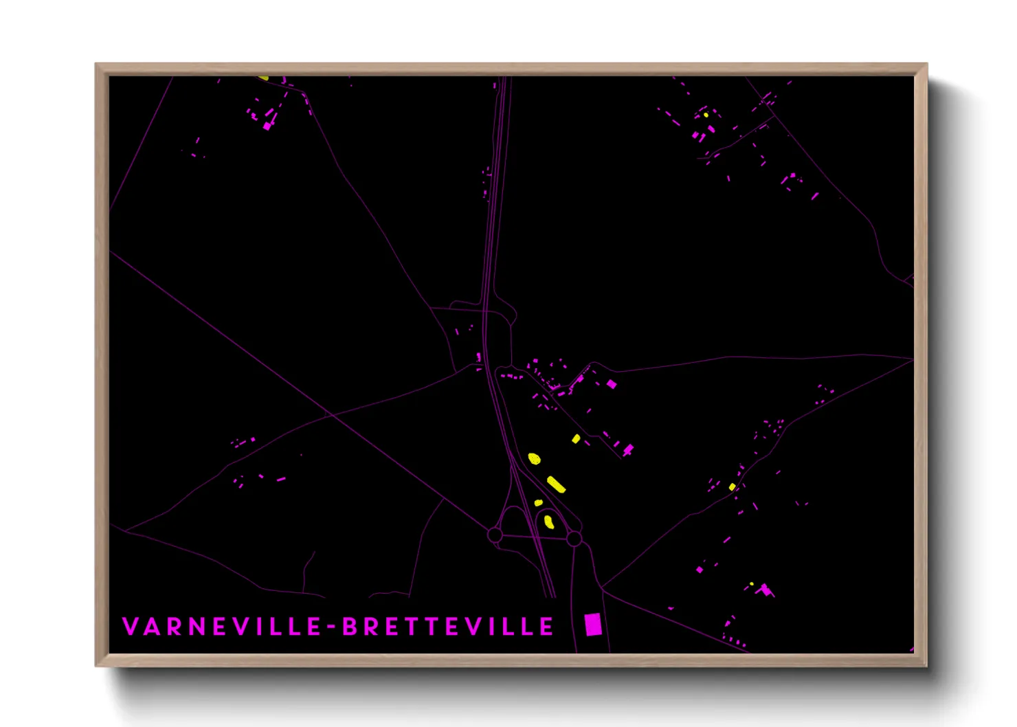Une affiche de carte sur Varneville-Bretteville