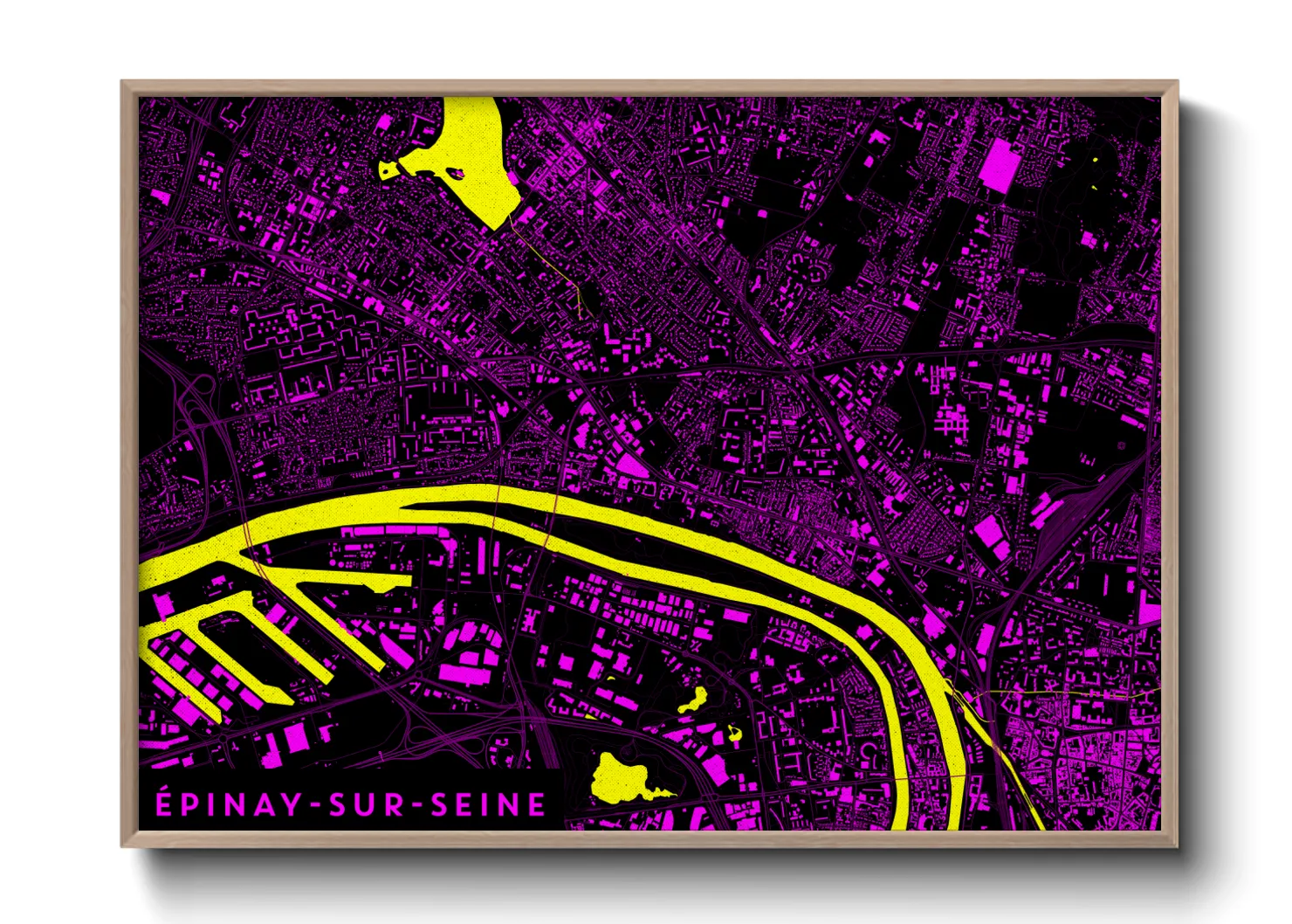 Une affiche de carte sur Épinay-sur-Seine