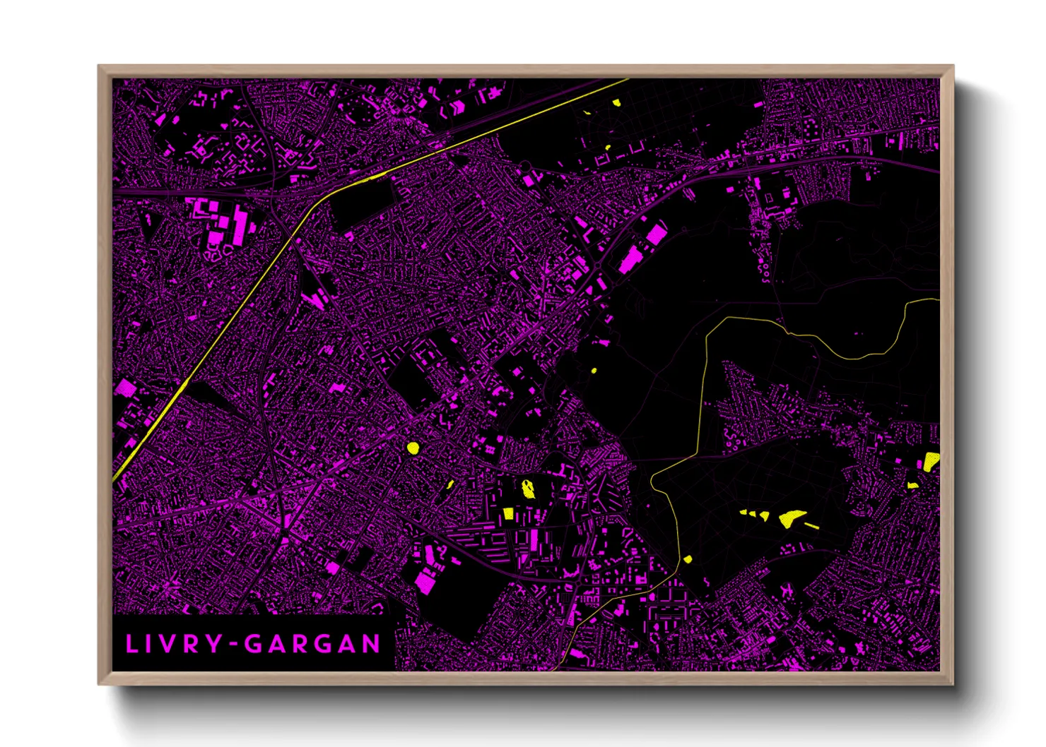 Une affiche de carte sur Livry-Gargan