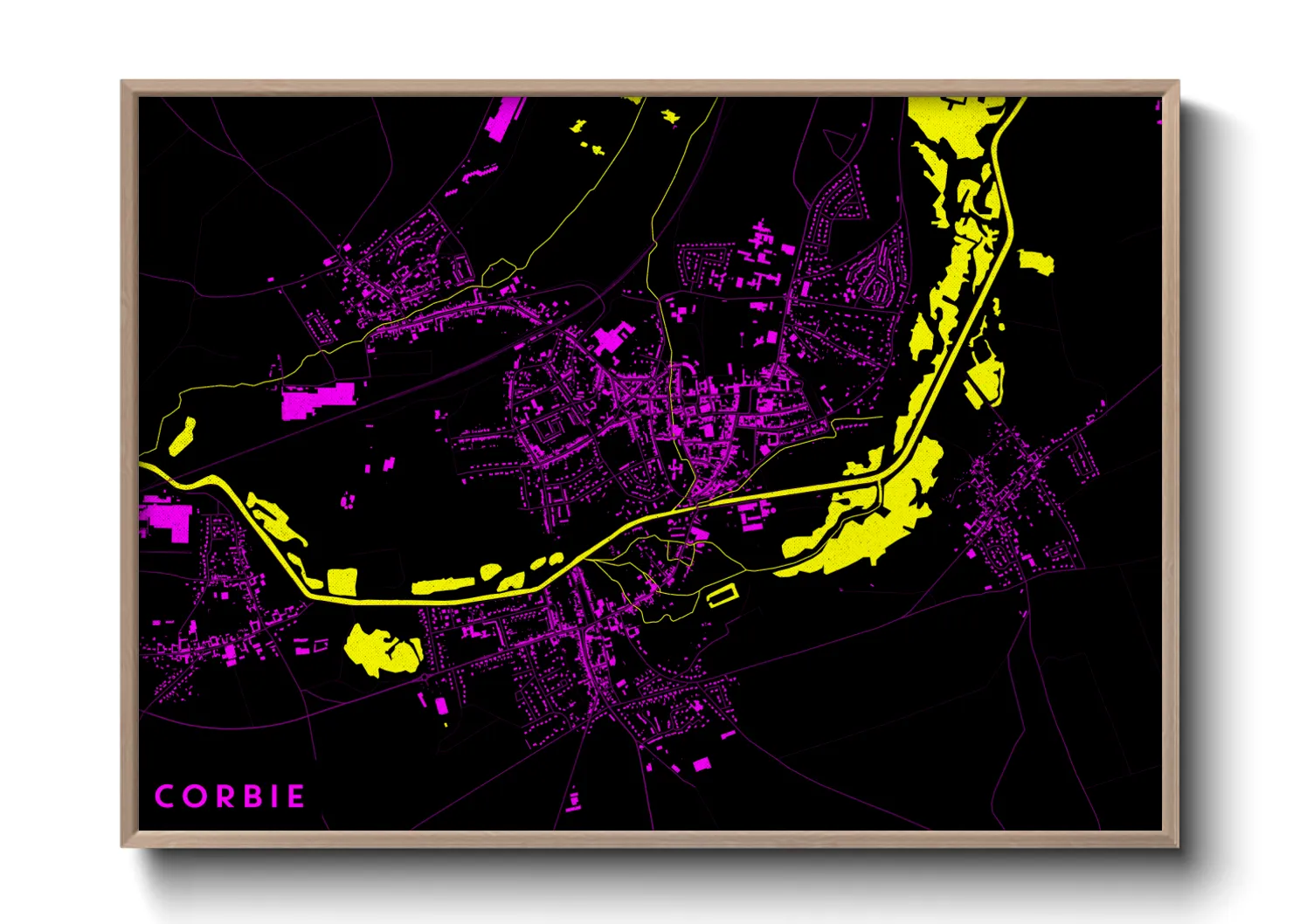 Une affiche de carte sur Corbie