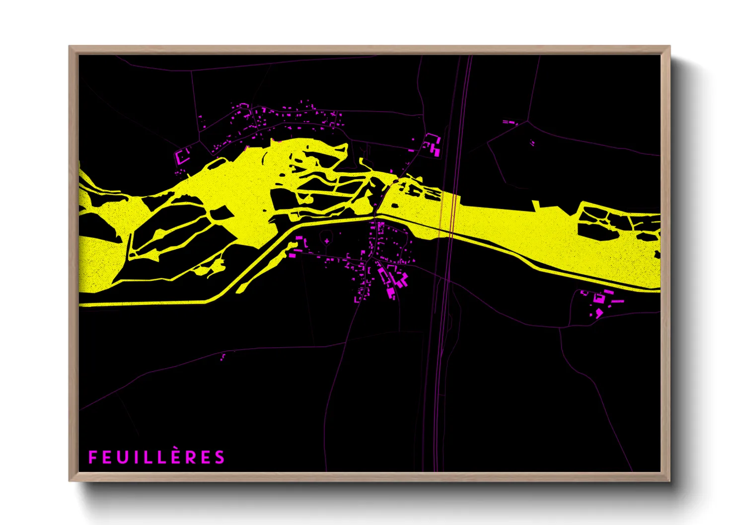 Une affiche de carte sur Feuillères