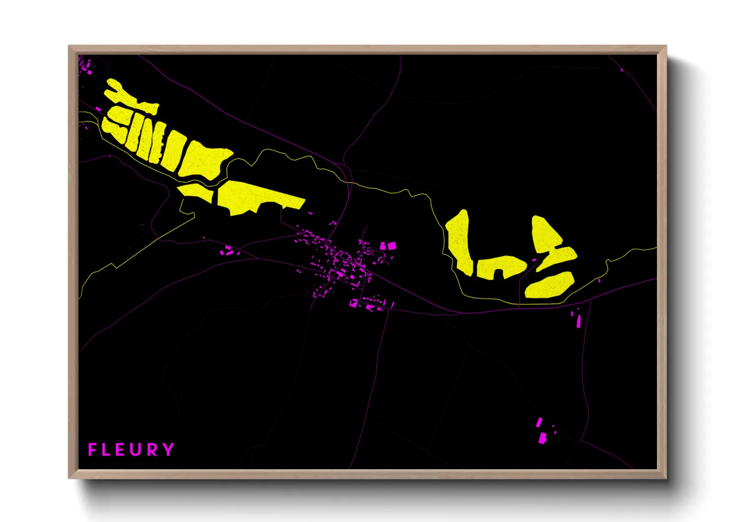 Une affiche de carte sur Fleury