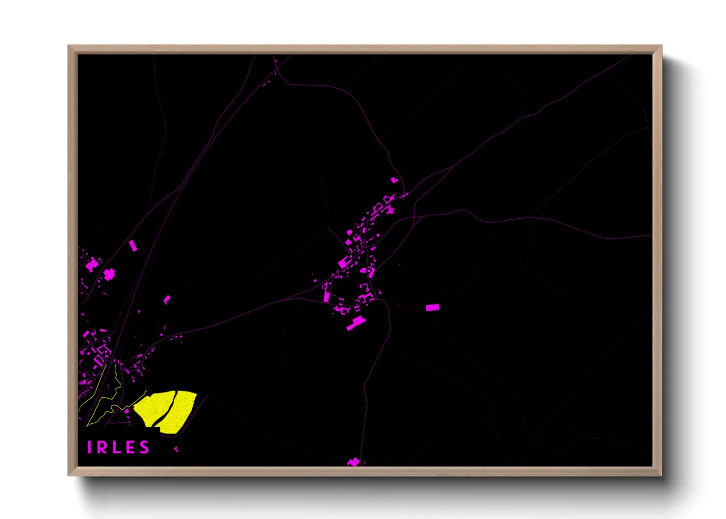 Une affiche de carte sur Irles