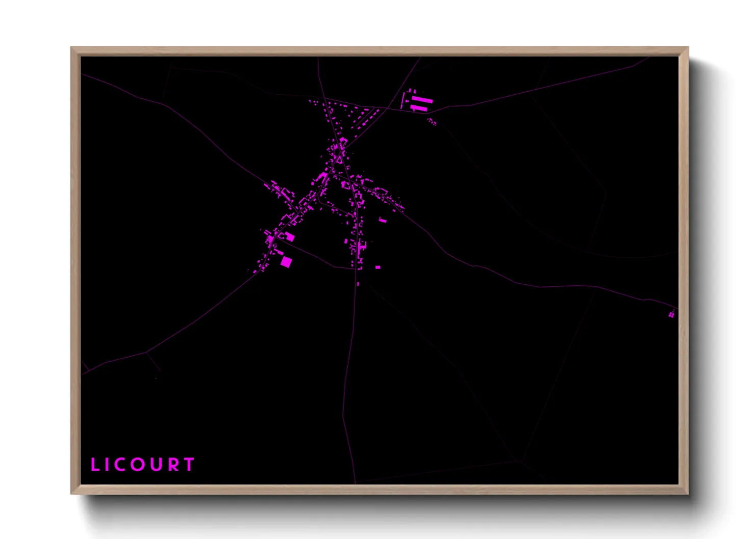 Une affiche de carte sur Licourt