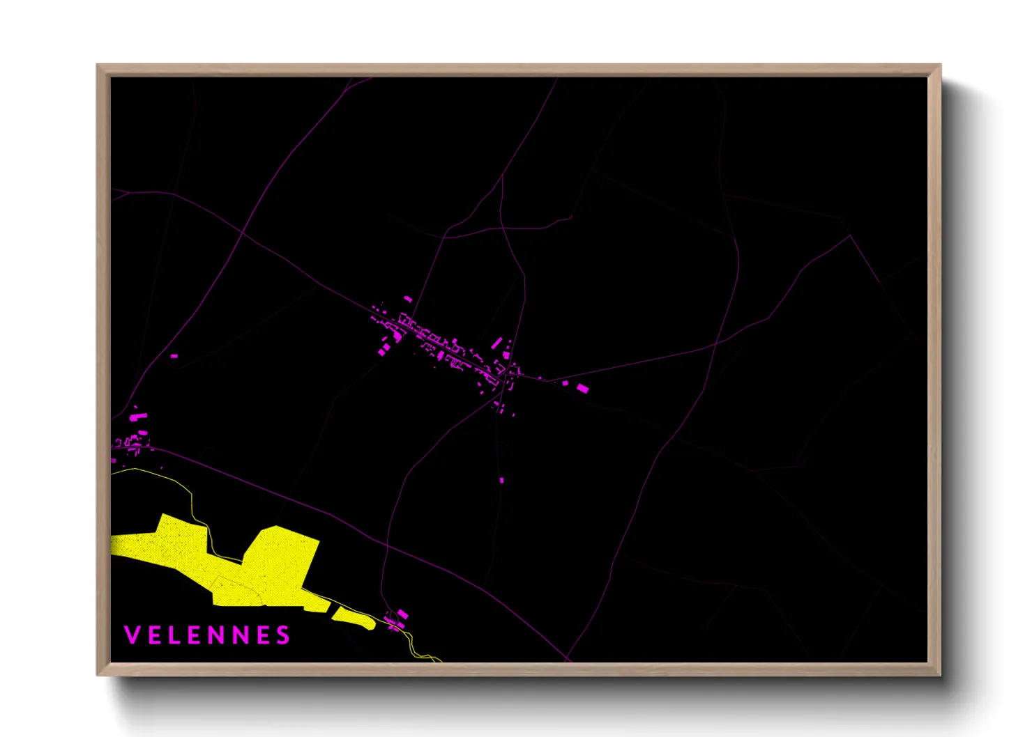 Une affiche de carte sur Velennes