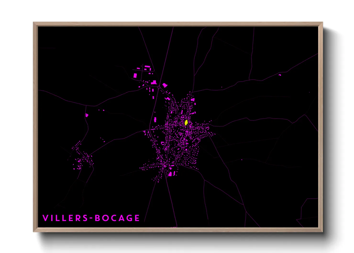 Une affiche de carte sur Villers-Bocage