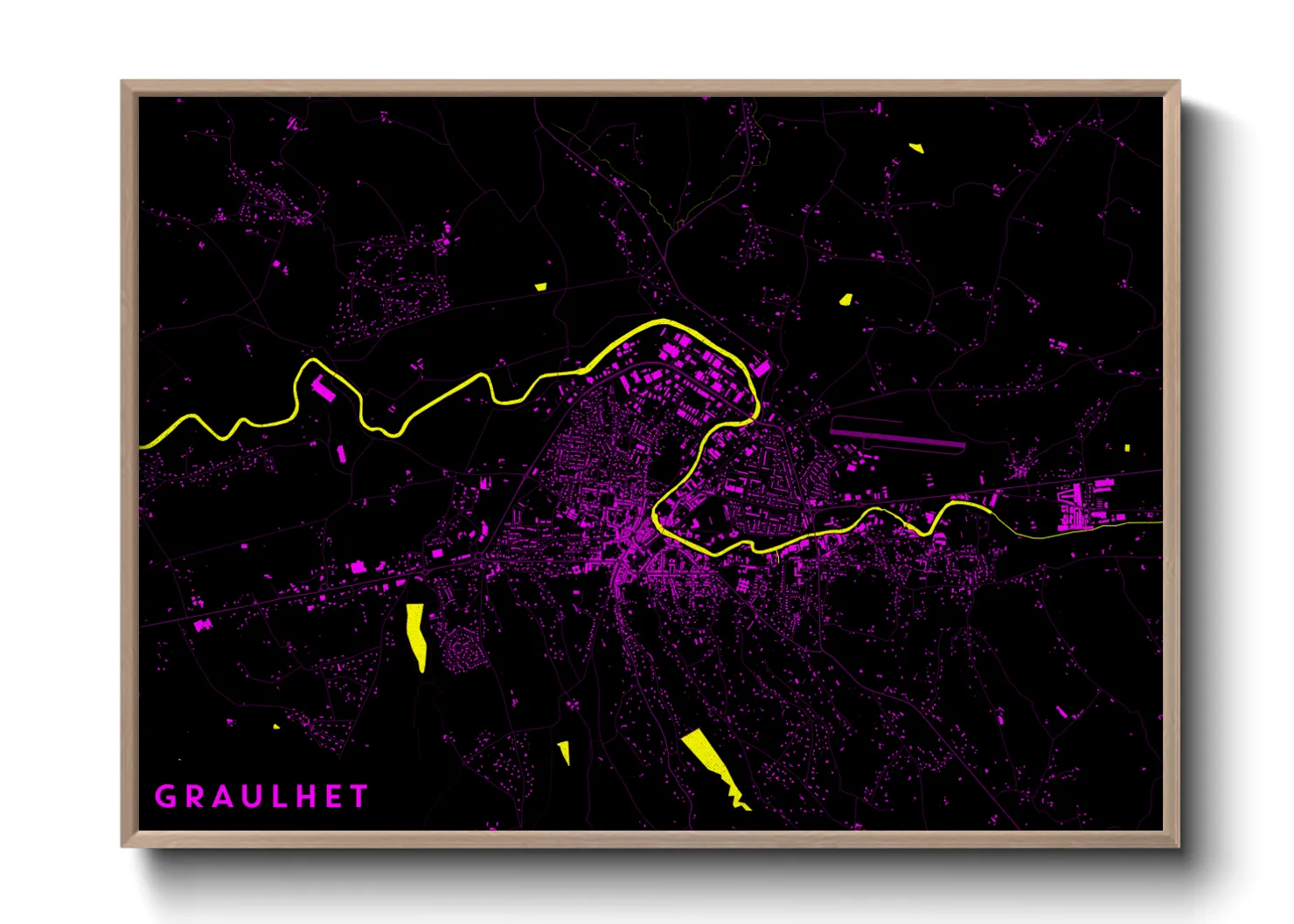 Une affiche de carte sur Graulhet