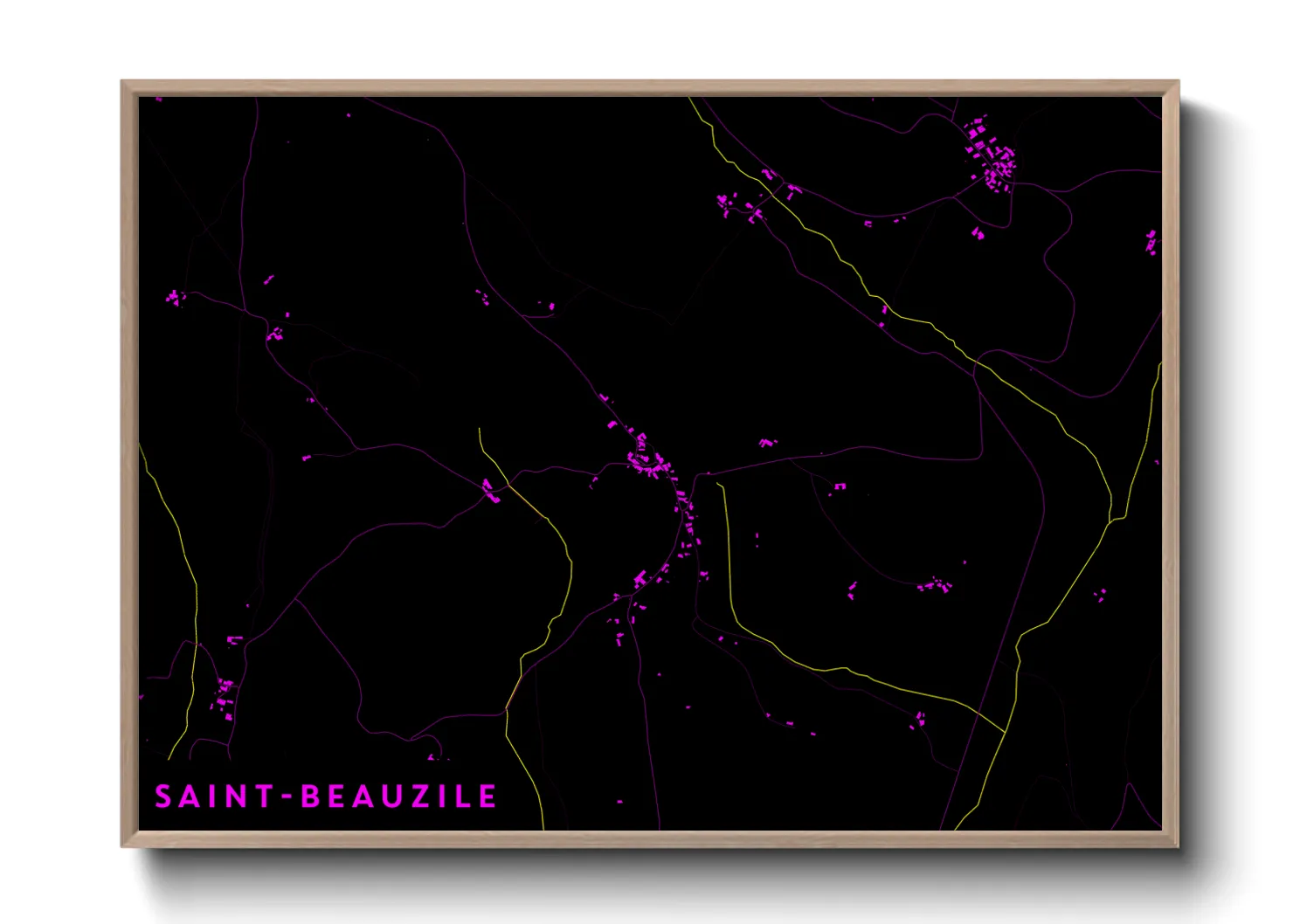Une affiche de carte sur Saint-Beauzile