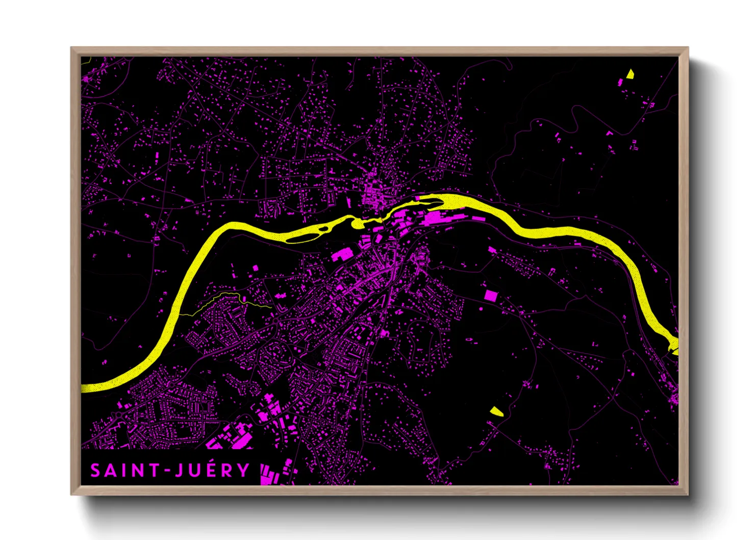 Une affiche de carte sur Saint-Juéry