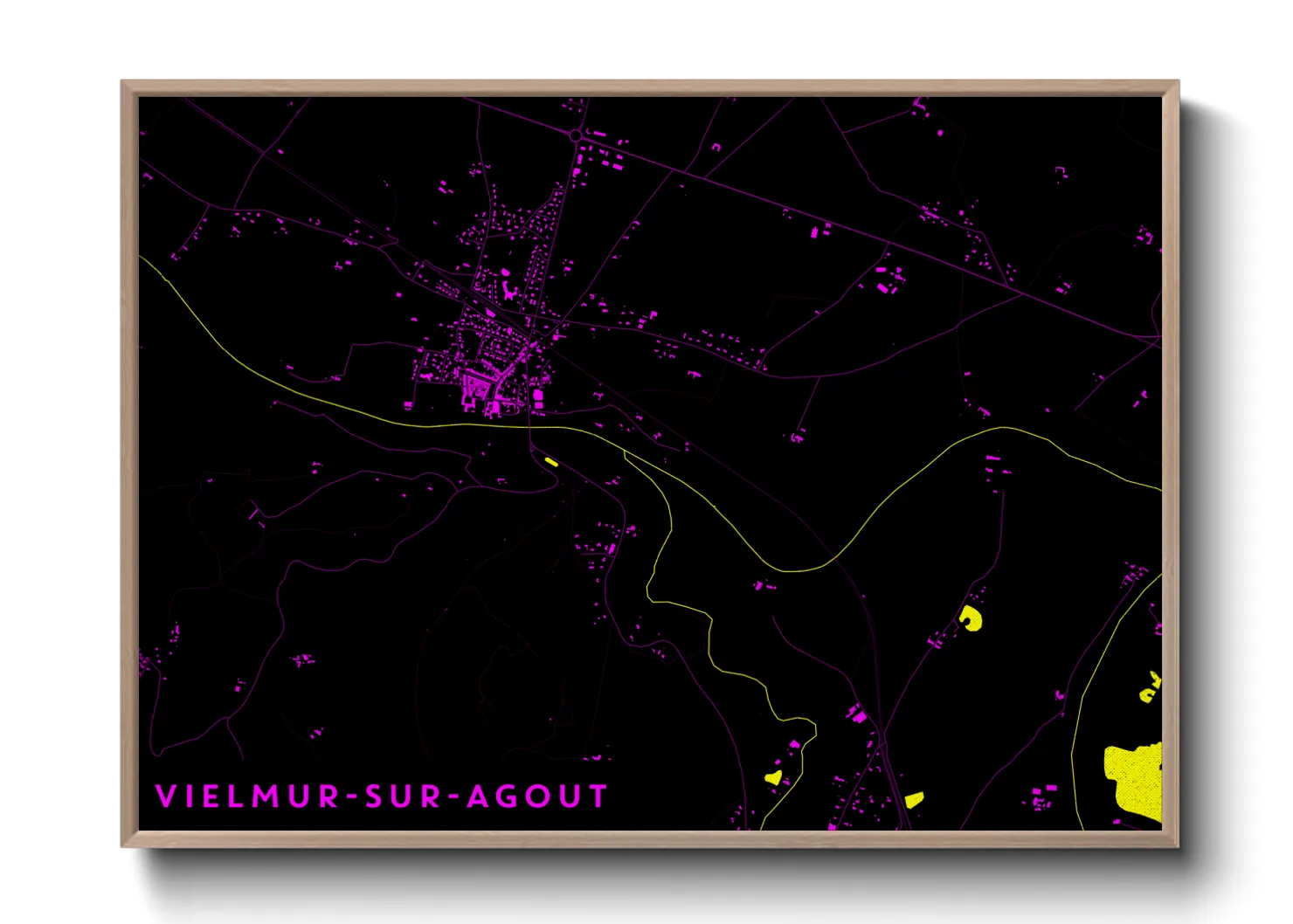Une affiche de carte sur Vielmur-sur-Agout