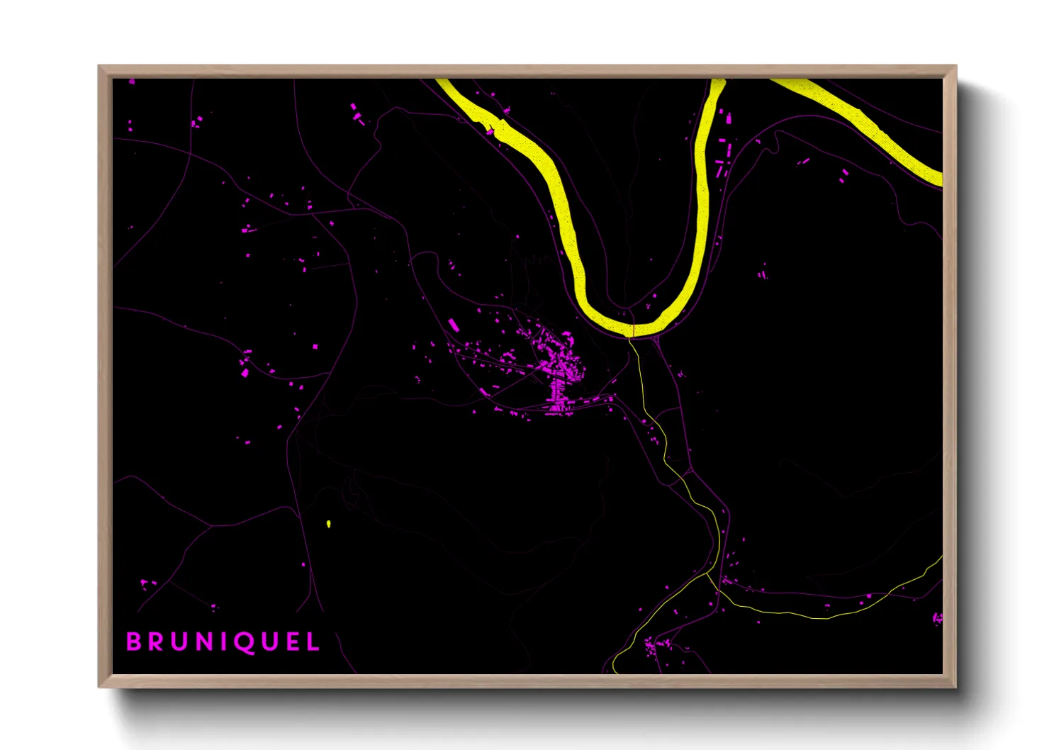 Une affiche de carte sur Bruniquel