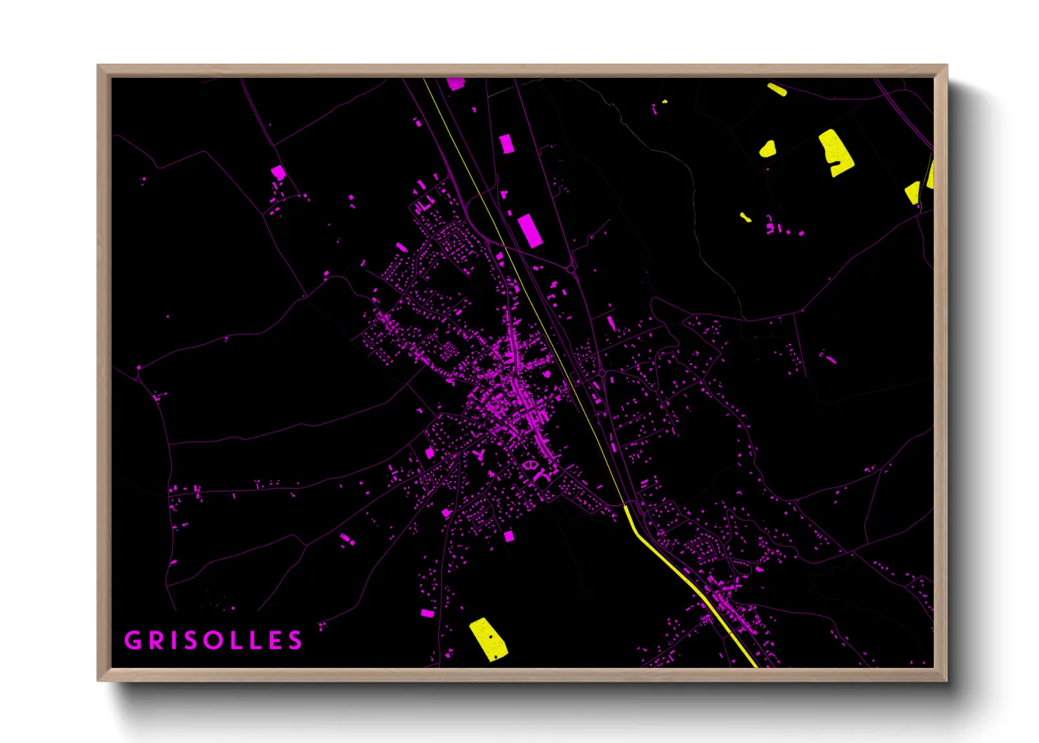 Une affiche de carte sur Grisolles
