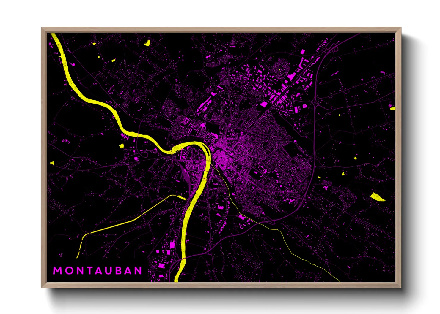 Une affiche de carte sur Montauban