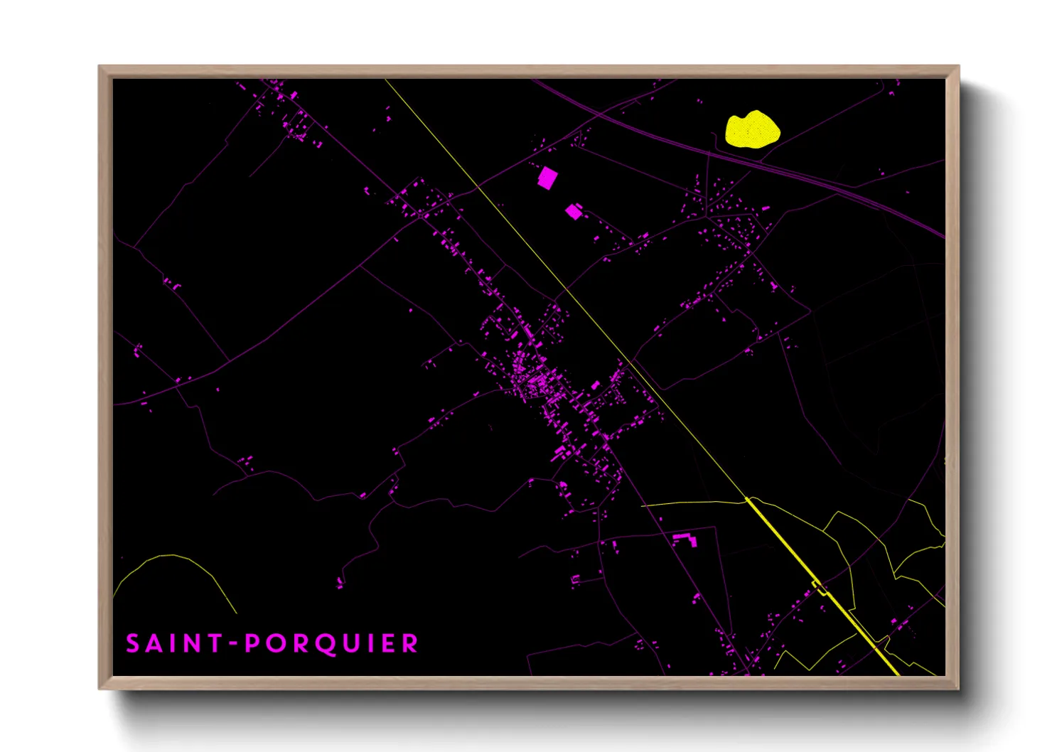 Une affiche de carte sur Saint-Porquier
