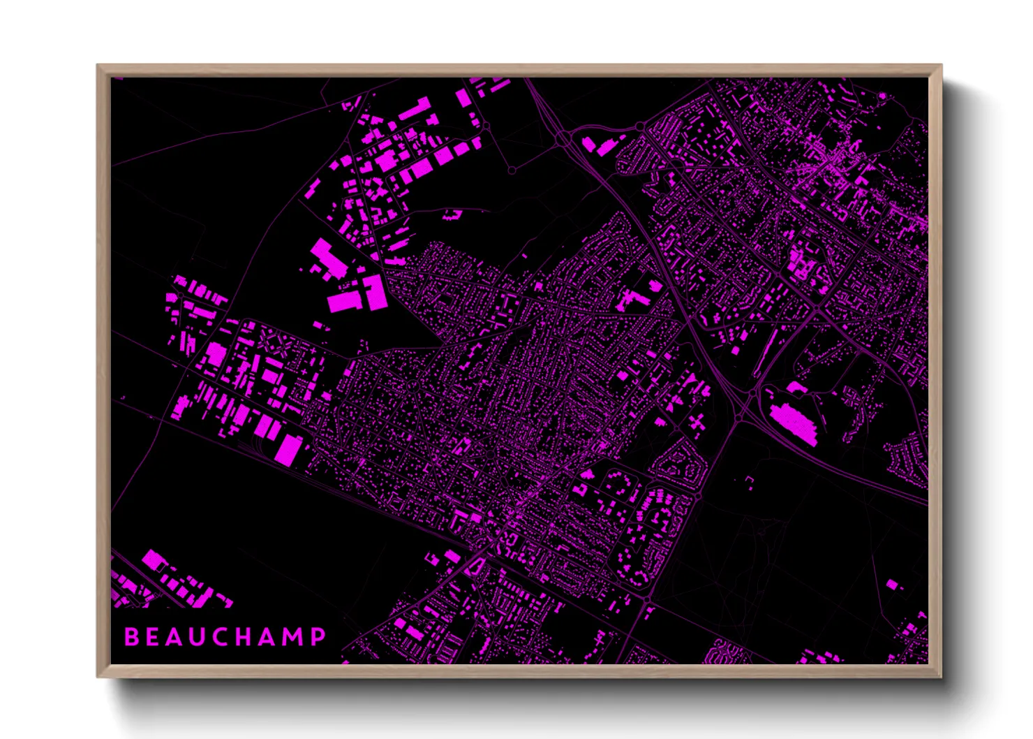 Une affiche de carte sur Beauchamp
