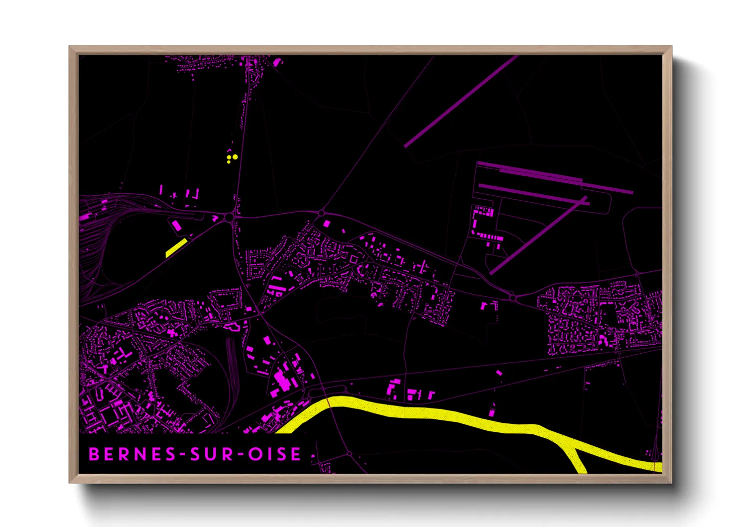 Une affiche de carte sur Bernes-sur-Oise