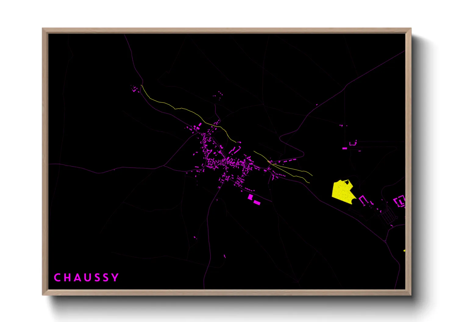 Une affiche de carte sur Chaussy