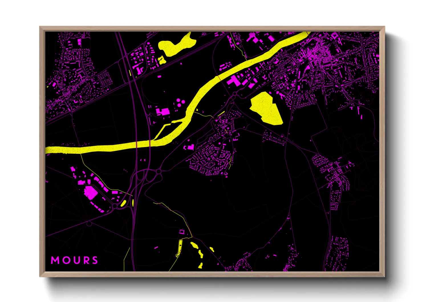 Une affiche de carte sur Mours
