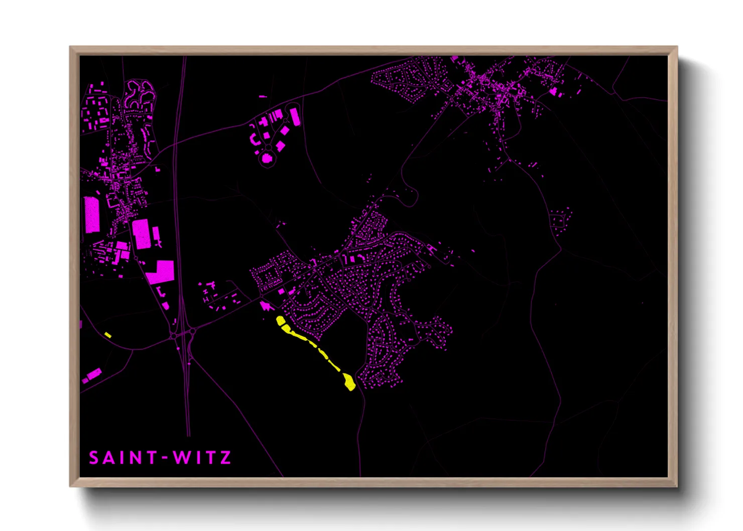 Une affiche de carte sur Saint-Witz