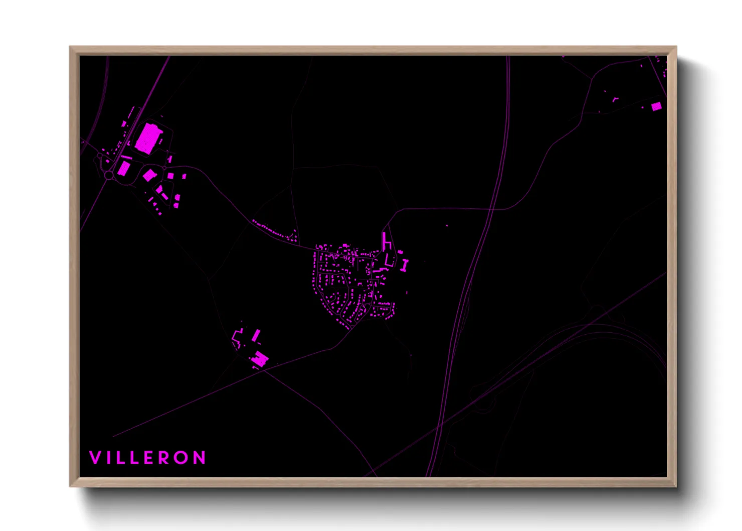 Une affiche de carte sur Villeron
