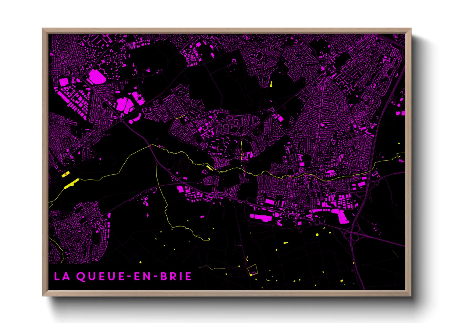 Une affiche de carte sur La Queue-en-Brie