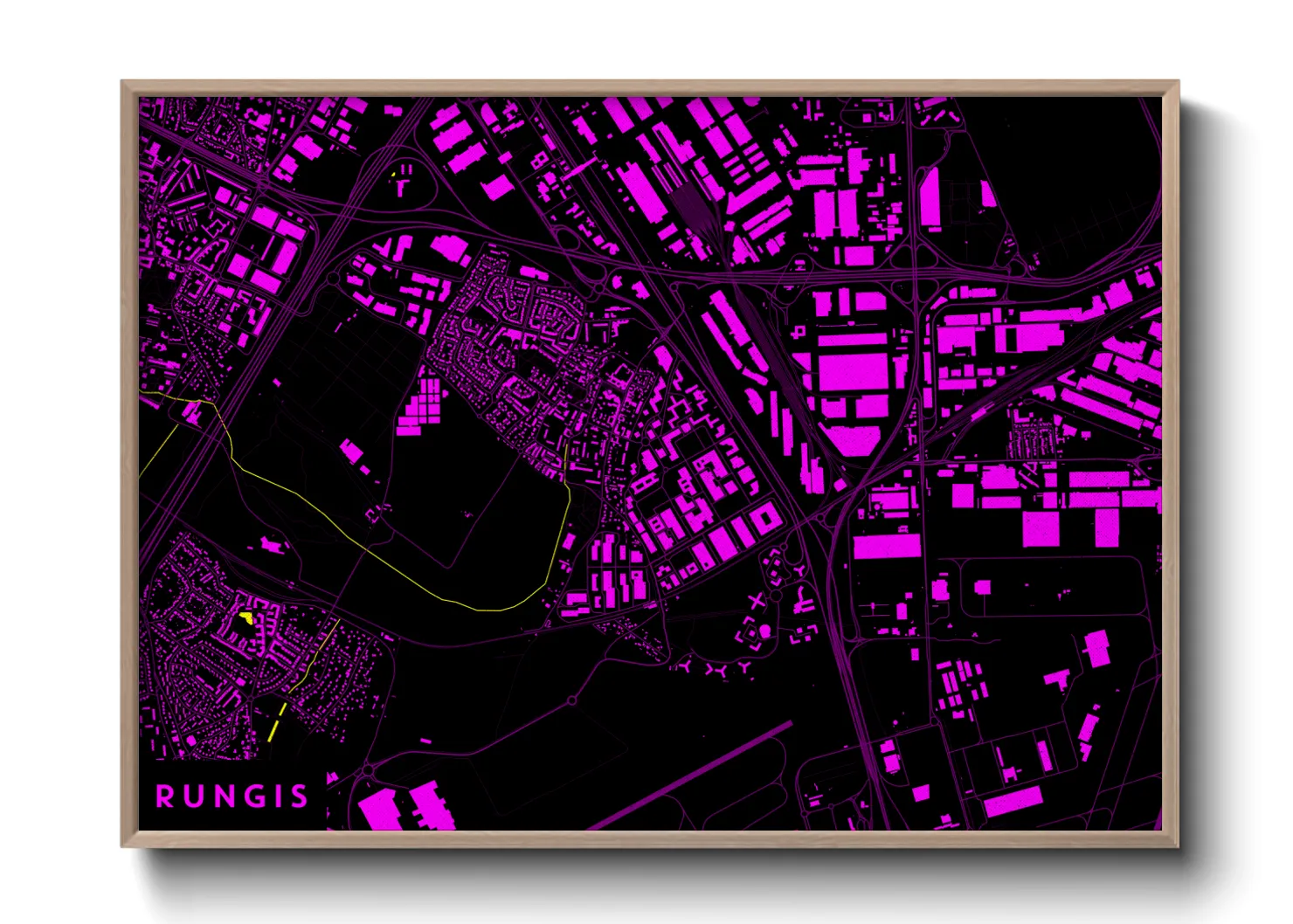 Une affiche de carte sur Rungis