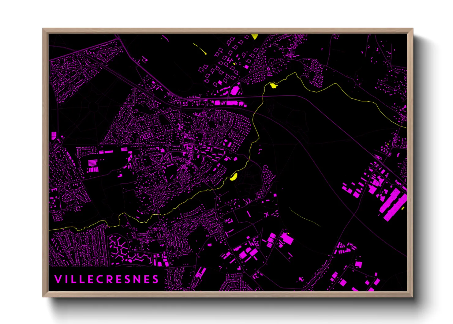 Une affiche de carte sur Villecresnes