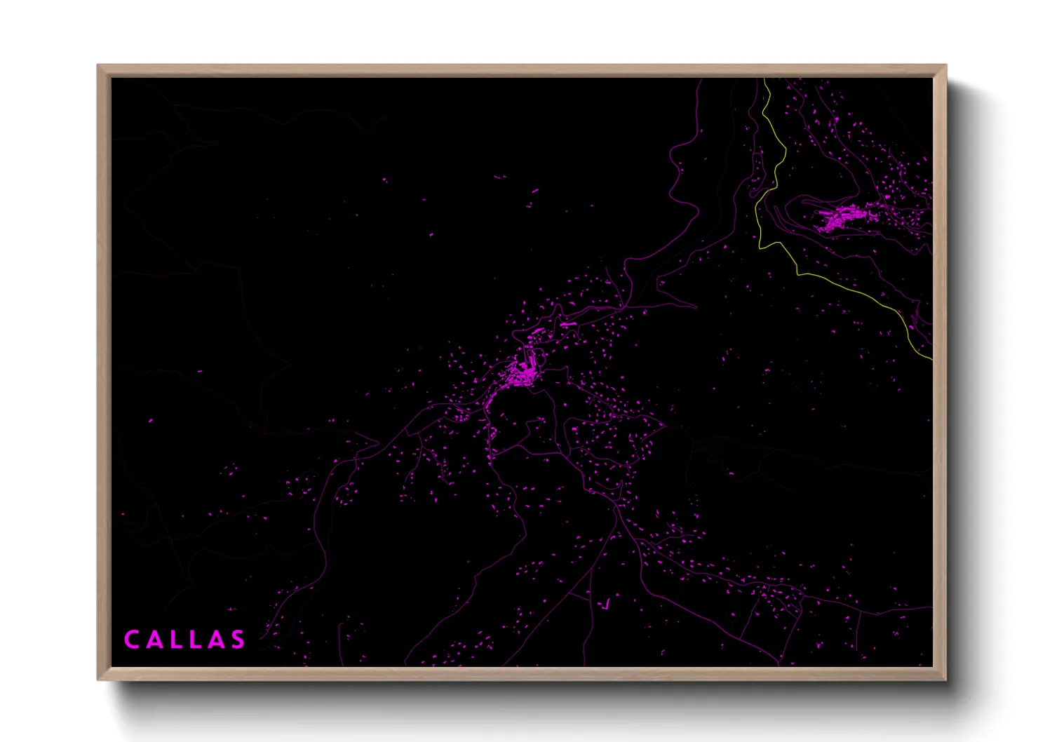 Une affiche de carte sur Callas