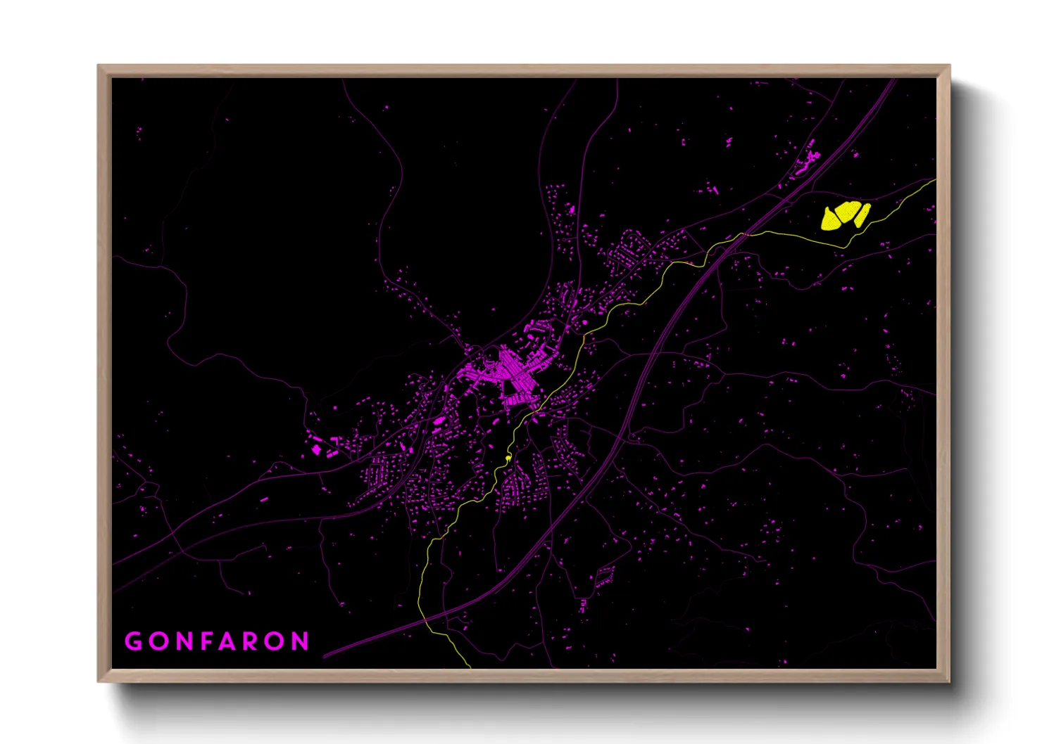 Une affiche de carte sur Gonfaron
