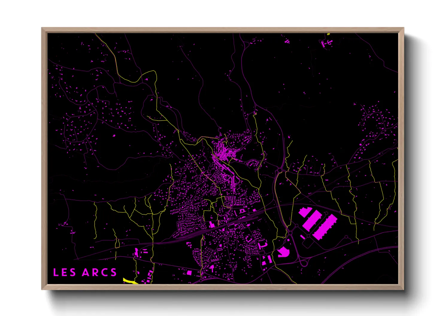 Une affiche de carte sur Les Arcs