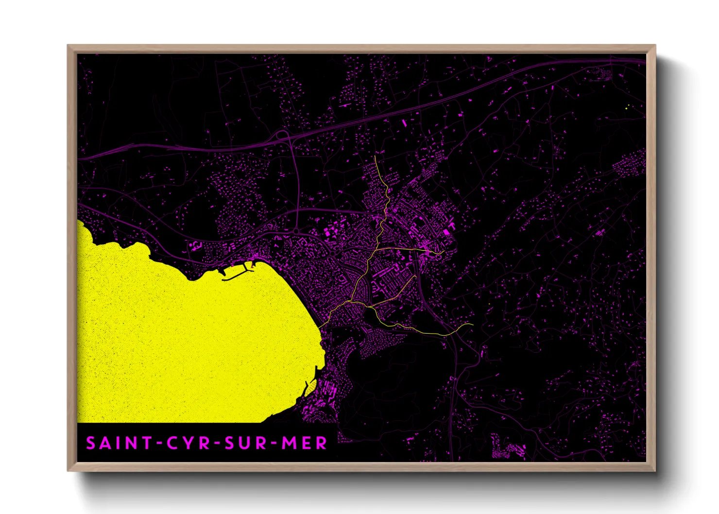 Une affiche de carte sur Saint-Cyr-sur-Mer