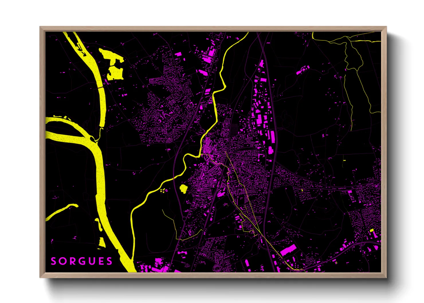 Une affiche de carte sur Sorgues