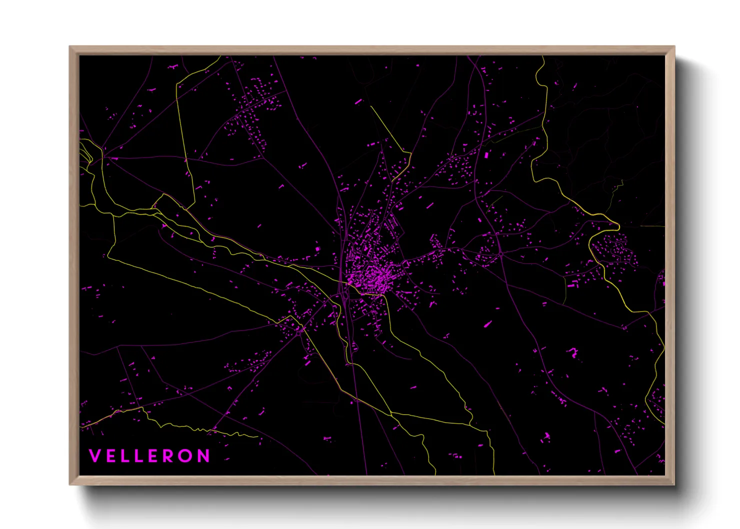 Une affiche de carte sur Velleron