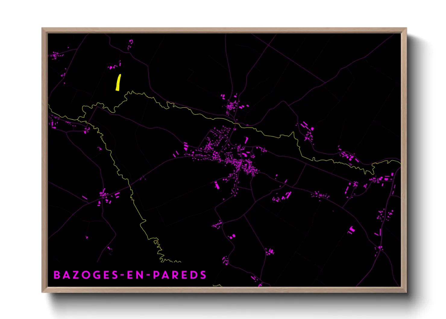 Une affiche de carte sur Bazoges-en-Pareds