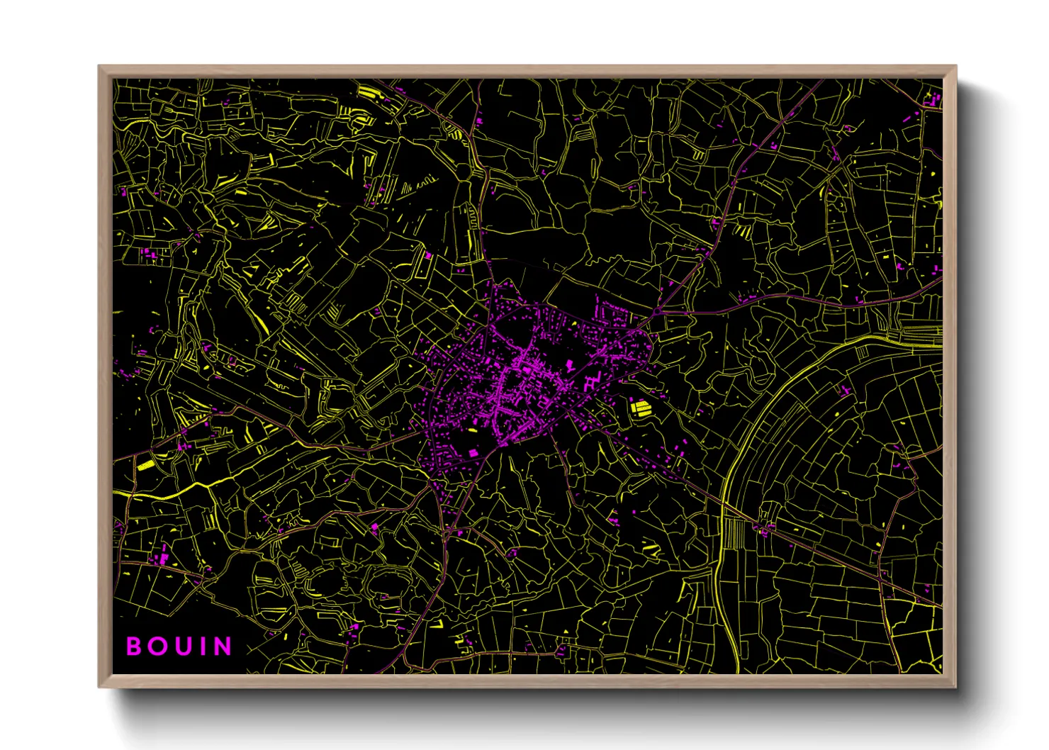 Une affiche de carte sur Bouin